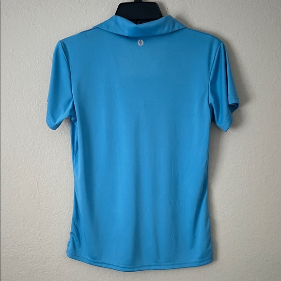 NWT SANTINY Women's Golf Shirt Collared V-Neck Blue in Size S - Picture 6 of 11